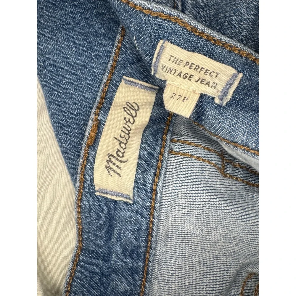 Madewell The Perfect Vintage Jean Women 27P Blue High Rise Tapered Denim Pants - Picture 5 of 5